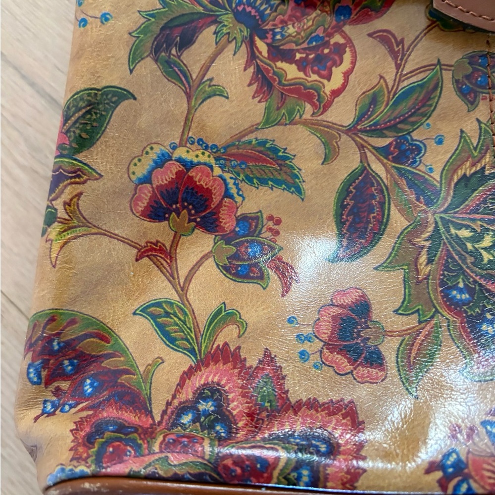 Patricia Nash LARONE French Tapestry Flowers 🌺 LEATHER Shoulder Handbag Purse - Picture 7 of 13
